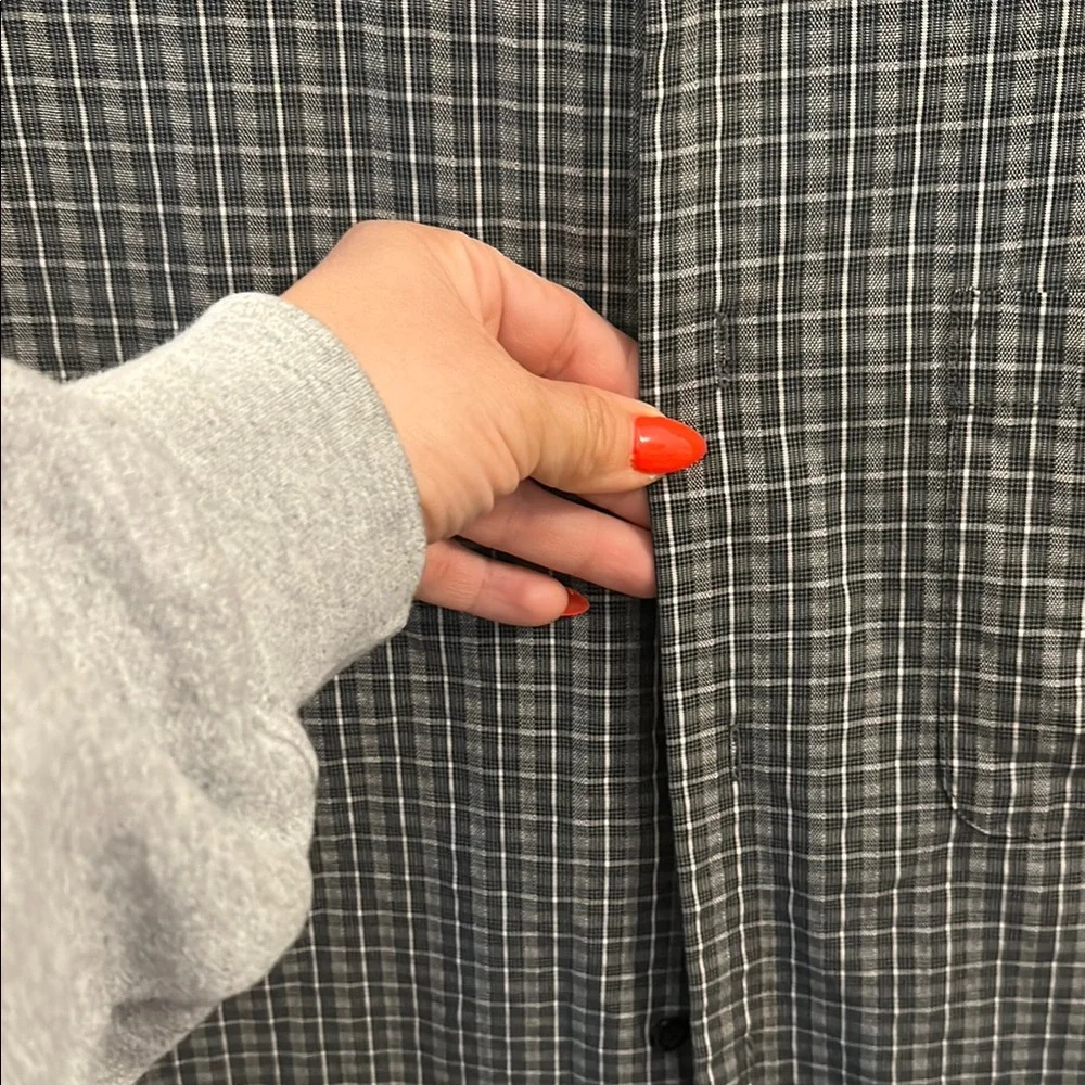 Men's Gray Checkered Shirt - Picture 4 of 6